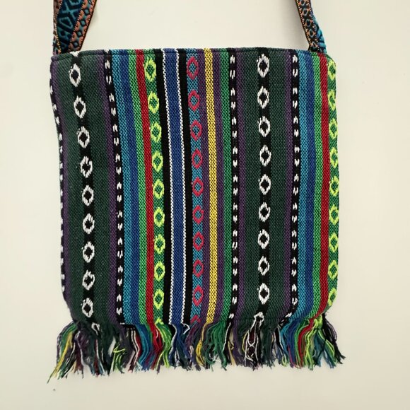 Embroidered Fringe Boho Crossbody Bag New - Picture 5 of 12